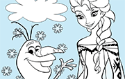 Colorear Princesa Elsa y Olaf